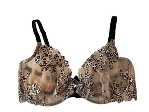 Victoria Secret Bra 38DD Cheetah Lace Very Sexy Underwire Flowers - Picture 1 of 5