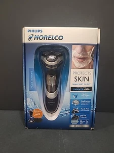 PHILIPS NORELCO 4300 PROTECTS SKIN WET/DRY MEN SHAVER RECHARGES w/ TRIMMER AT814 - Picture 1 of 5