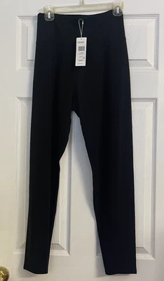 NUEVO CON ETIQUETAS $98 Legging Eileen Fisher Negro Tensel Lyocell Cintura Alta Tobillo L XL Foto 1 de 4