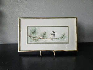 Original Joan Cimaglia Watercolor "Chickadee" Triple Matted And... - Picture 1 of 6