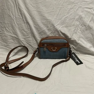 True Religion Denim Umhängetasche klein neu mit Etikett braun Riemen UVP 76 $ SALE - Bild 1 von 5