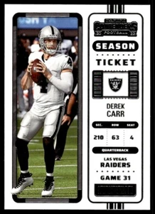 2022 Panini Contenders Derek Carr Las Vegas Raiders #66 - Foto 1 di 2