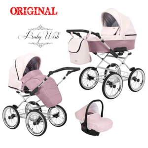 KUNERT ROMANTIC GREY FRAME PRAM 3in1 CARRYCOT + PUSHCHAIR + CAR SEAT + ISOFIX - Picture 1 of 66