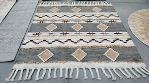 ORANGE 7' X 7' Square Pulled Threads Rug, Reduced Price 1172710529 KNY904A-7SQ - Picture 1 of 4