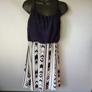 Charlotte Russe Women's Size M Dress Sleeveless Navy White Knee Length - Picture 1 of 5