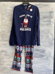 Men's North Pole Trading 'Gnome for the Holidays' 2-Piece Pajama Set, S - Navy - Picture 1 of 7