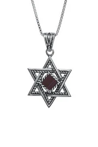Magen David with Jerusalem Nano Bible Torah Pendant Necklace Silver 925 Gift - Picture 1 of 2