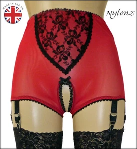 NYLONZ Vintage Style Crotchless 6 Strap Girdle RED - Made In UK! - Picture 1 of 3