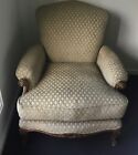 Antique French Oak Bergere Armchair Newly Upholstered In Elegant Fabric