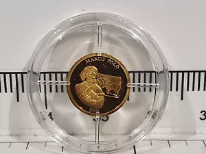 (Lotto 904) Moneta in oro 14 ct ~ 0,5 grammi ~ Marco Polo - Foto 1 di 3