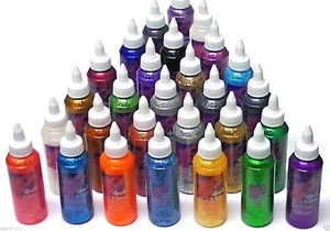 Glitz it Glitzerkleber 4oz Flaschen Last Few Farben Grün, Fuchsia & Metallgrau - Bild 1 von 5