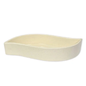 Japanische Ikebana Elfenbein geschwungene Formen Vase Keramik 14" L x 7" B x 3" H Hergestellt in Japan - Bild 1 von 1