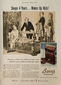 Briggs 1937 pipa mezcla tabaco anuncio vintage duerme 4 años despierta rico - Imagen 1 de 1