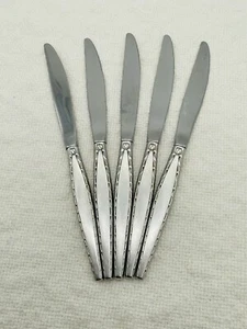 Vintage Oneida Community Venetia Stainless Burnished (5) Dinner Knives - Bild 1 von 5