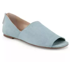 Botkier New York Size 6 M Maxine Peep Toe Flats Leather Seafoam Retail $118 NIB - Picture 1 of 4