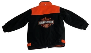 Kids Harley Davidson Black Orange Bomber Jacket Size 5 - Picture 1 of 7