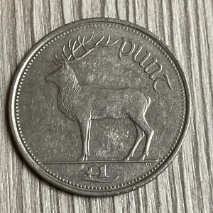 1998 Ireland 1 Punt Coin Red Deer. - Picture 1 of 2
