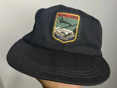 De colección Polo Ralph Lauren Suicidio Esquí Largo Bill Sombrero Hecho en EE. UU. Grande Negro Foto 1 de 4