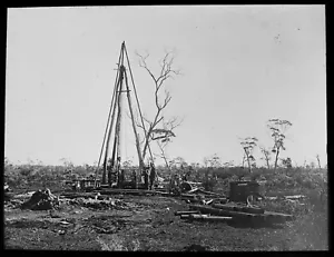 BORING FOR ALLUVIAL GOLD AUSTRALIA C1913 Magic Lantern Slide PHOTO - Picture 1 of 3