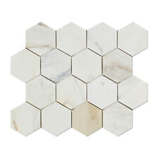 Calacatta Gold (Italian Calcutta) Marble 3 inch Hexagon Mosaic Tile