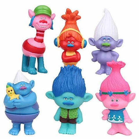 Trolls Poppy Branch 6pcs Action Figures Cake Topper Doll Toy Xmas Gift For Kids Cover