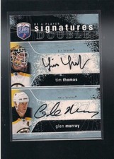 2007 Upper Deck Be a Player Signatures Double Tim Thomas Glen Murray 
