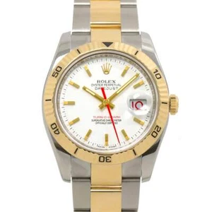 Rolex Datejust Turnograph 116263 Serial D 750 YG White Dial Mens 90252385 - Picture 1 of 7