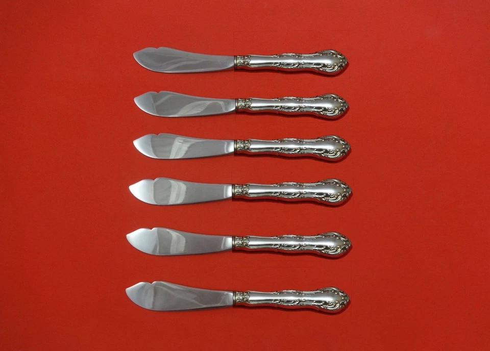 Juego de 6 cuchillos de trucha de plata esterlina Old Atlanta by Wallace HHWS Custom 7 1/2" Foto 1 de 1