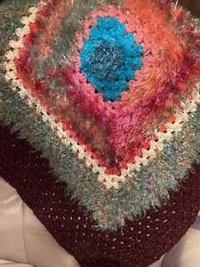 Hand Knitted 34 inch Couch Bed Chair Accent Square Purple/Green/Yellow/Peach - Picture 1 of 9