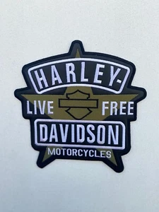 Harley-Davidson 10" tessuto H-D emblema stella militare toppa cucita - verde/nero - Foto 1 di 3