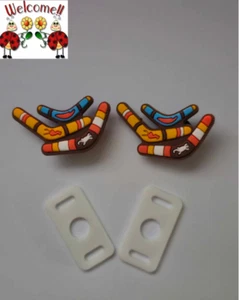 NEW 2 X ABORIGINAL BOOMERANG ACCESSORIES SHOE CHARM CAKE TOPPER BRACELET 157W - Picture 1 of 8