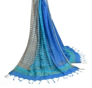 Sushila Vintage Multi Color 100% Pure Cotton Dupatta Printed & Woven Long Stole - Picture 1 of 10