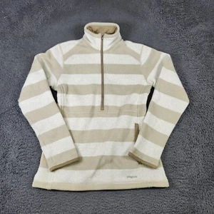 Suéter polar Patagonia beige crema rayas 1/4 cremallera mejor para mujer XS - Imagen 1 de 8