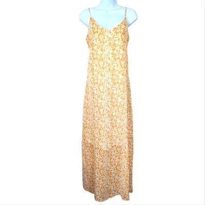 Bailey's Blossoms Yellow Floral Maxi Slip Dress Semi Sheer Size Medium - Изображение 1 из 4