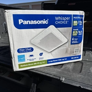 Whisper Choice DC Pick-A-Flow 80/110 CFM Ceiling Bathroom Exhaust Fan w/Flex-Z F - Picture 1 of 8