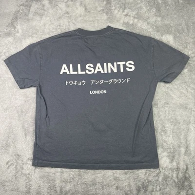 Camisa All Saints Para Hombre Mediana Subterránea Londres Azul Gris Gráfico Gran Tamaño Ciudad Foto 1 de 4