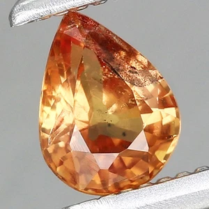 0.3ct t.w 4.8x3.6mm Pear Natural Orange Sapphire Songea, Tanzania🍊 - Picture 1 of 4