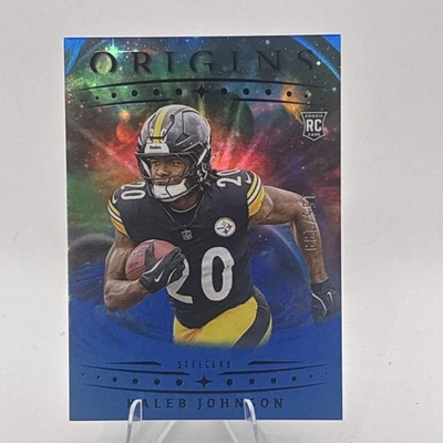 2025 Origins  Kaleb Johnson RC Blue Parallel SP Card /199 Steelers Rookie - Image 1 of 2