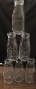 (6)Vintage Glass Dairy Cow Milk Bottle - Picture 1 of 4