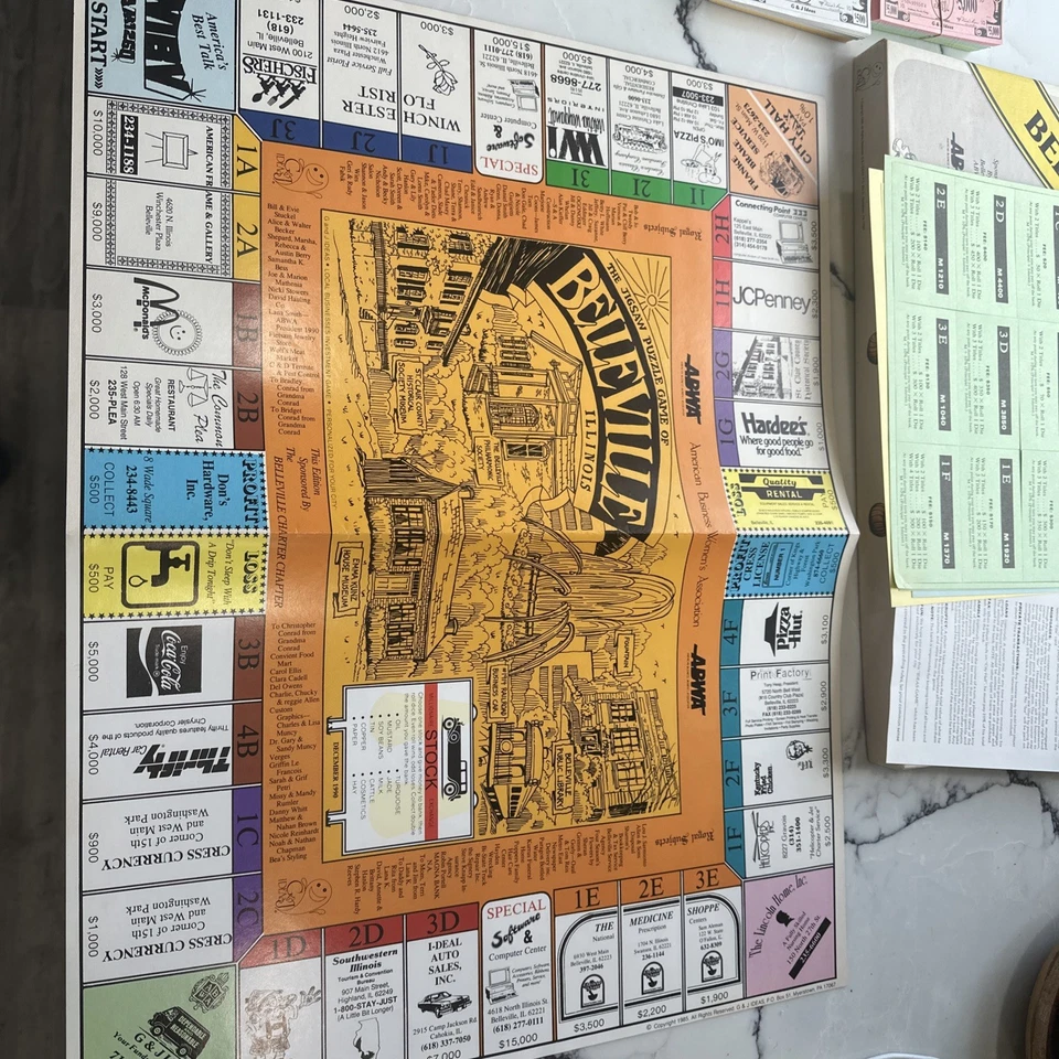 BELLEVILLE IL JIGSAW MONOPOLY The Jigsaw Puzzle Game Of Belleville, Illinois - Image 1 of 4