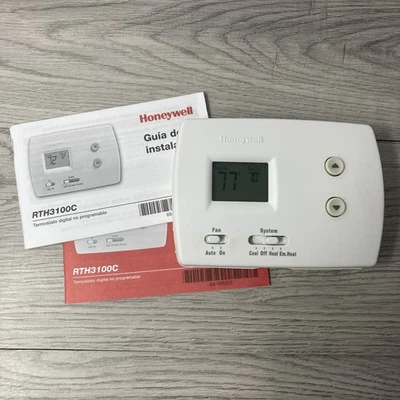 Honeywell Digital Non-programmable Thermostat for Heat PUMPS RTH3100C1002 0620 - Image 1 of 4