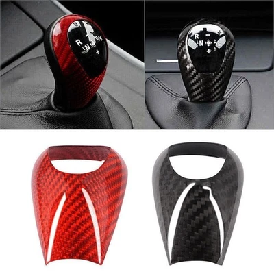 Cubierta de perilla de cambio automático interior de fibra de carbono para BMW Serie M M M3 M5 M6 Foto 1 de 4