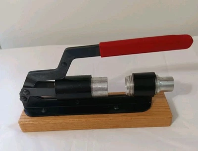 Vintage Adjustable Nutcracker Mounted on Wooden Block – Red Handle – 8” x 2½” - Image 1 of 4