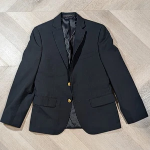 Lauren Ralph Lauren Blazer Boys Size 14R Black with Golden Buttons - Picture 1 of 12