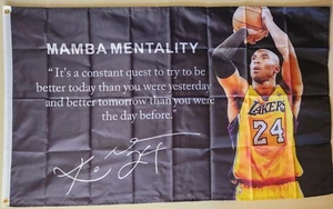 Los Angeles Lakers Kobe 24 Bryant Flag 3x5 Ft Banner Mamba Mentality - Picture 1 of 3
