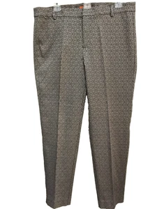 Pantaloni alla caviglia Joe Fresh donna taglia 12 pantaloni marrone grigio broccato cuciture interne 28 gamba slim - Foto 1 di 10