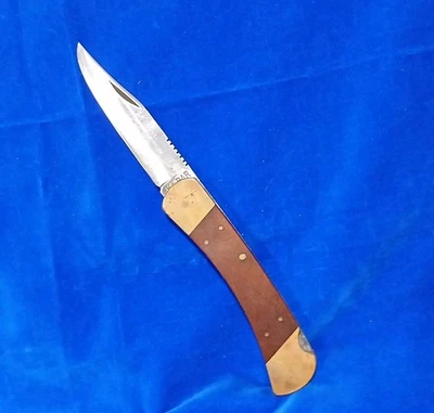 NAVAJA DE BOLSILLO PLEGABLE DE UNA SOLA HOJA KA-BAR EE. UU. DE COLECCIÓN Foto 1 de 4