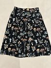 Monsoon Black Floral Animals Print Midi Skirt Size 12
