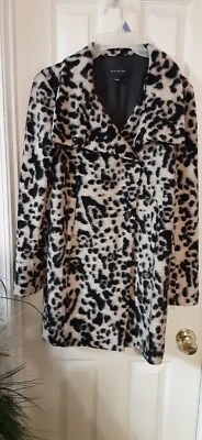 Abrigo Ann Taylor Lana Estampado Leopardo Talla Pequeña Excelente Estado Usado  Foto 1 de 3