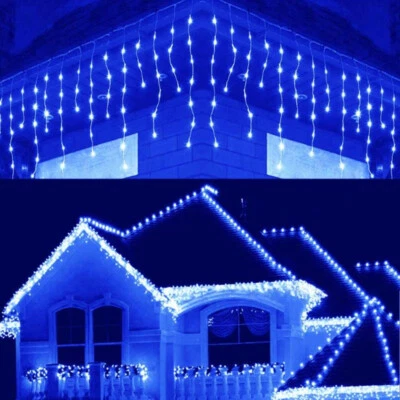 Christmas Outdoor Blue Winter Icicles Fairy Light,8 Hours Timer,8 Modes, Memory - Image 1 of 4